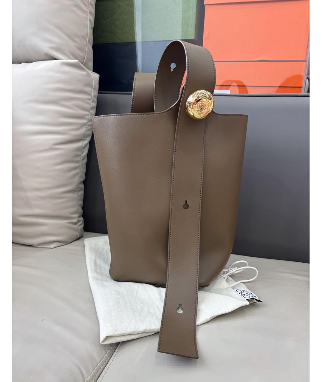 LOEWE Коричневая кожаная сумка тоут, фото 8