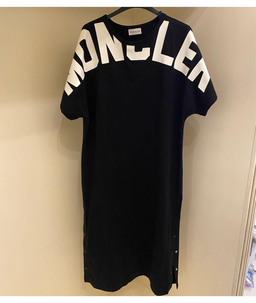 MONCLER Черное хлопковое повседневное платье, фото 5