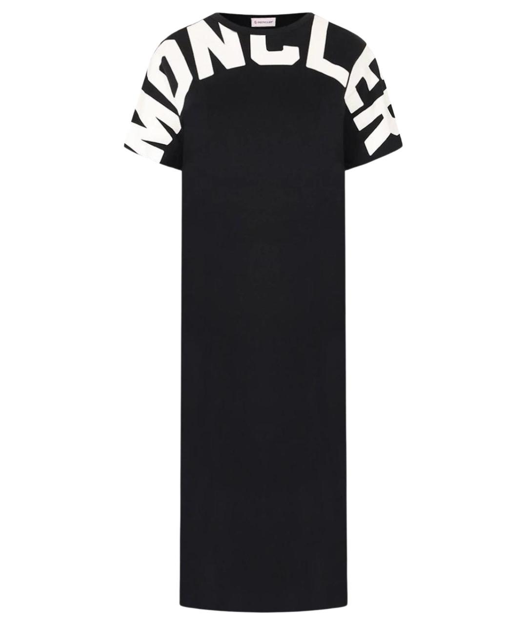 MONCLER Черное хлопковое повседневное платье, фото 1