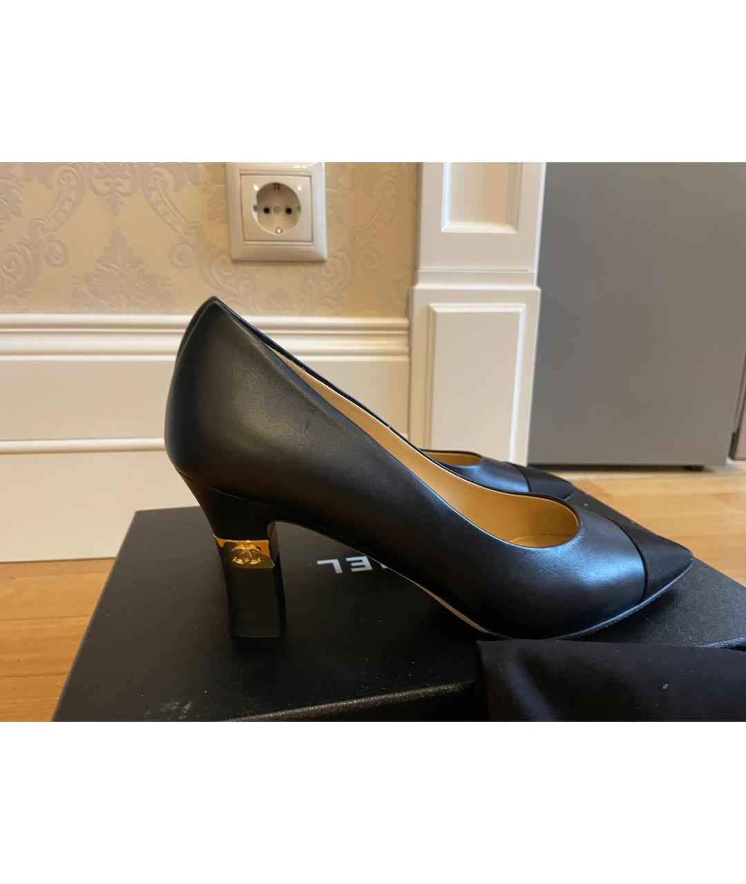 CHANEL Черные кожаные туфли, фото 5