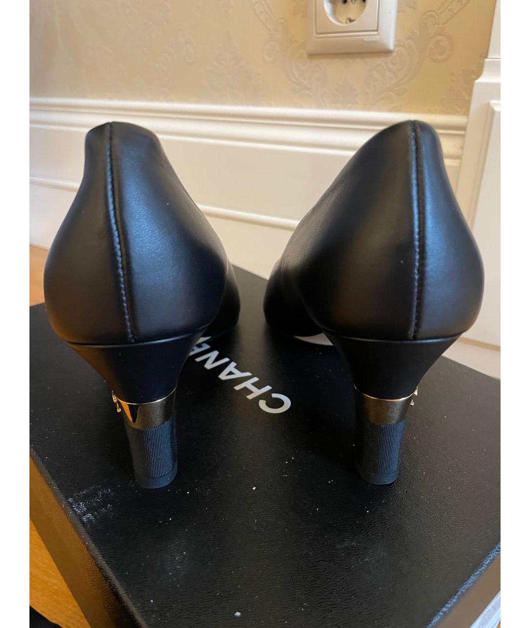 CHANEL Черные кожаные туфли, фото 3