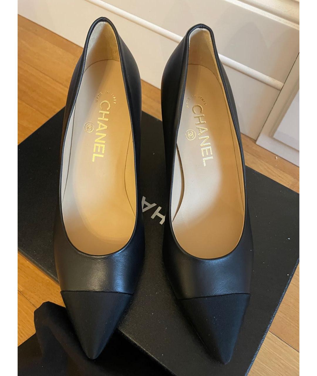 CHANEL Черные кожаные туфли, фото 2