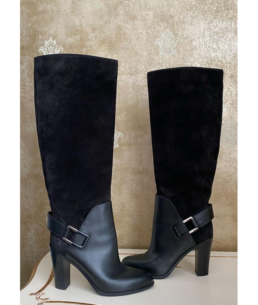 SERGIO ROSSI Черные замшевые сапоги, фото 3