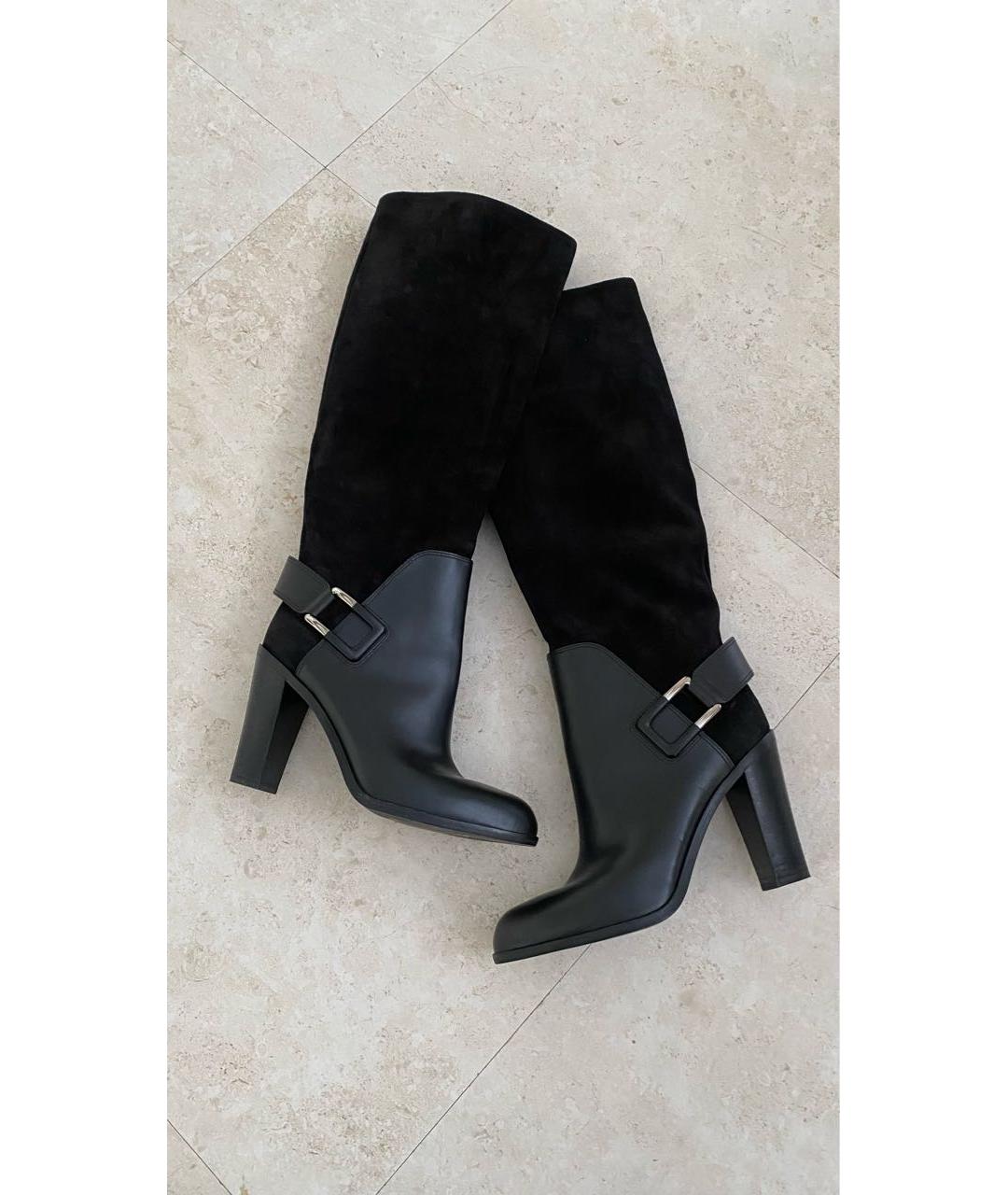 SERGIO ROSSI Черные замшевые сапоги, фото 8