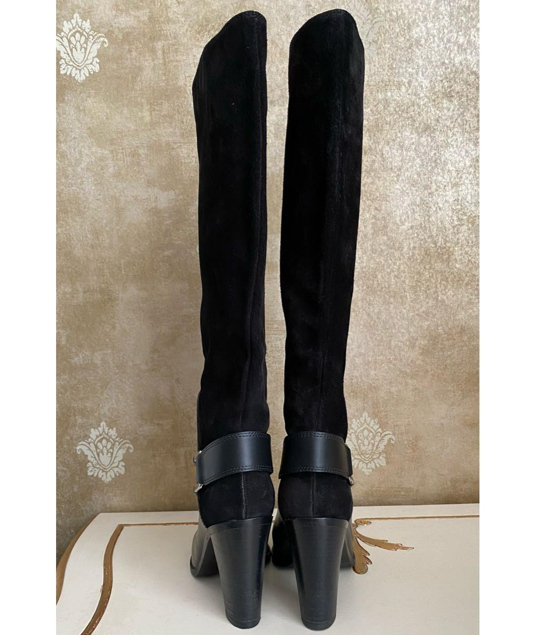 SERGIO ROSSI Черные замшевые сапоги, фото 6