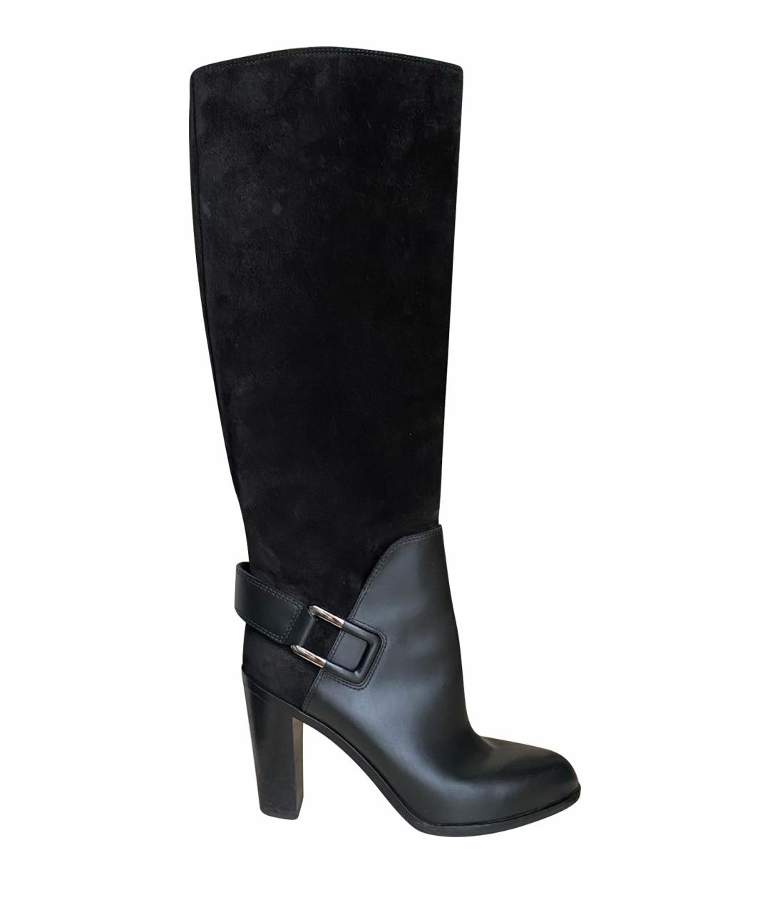 SERGIO ROSSI Черные замшевые сапоги, фото 1