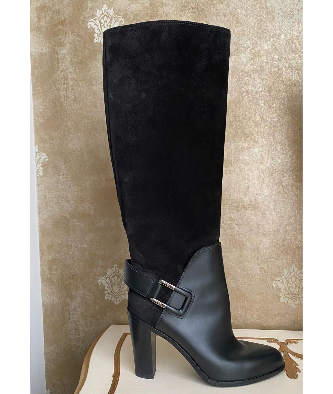 SERGIO ROSSI Черные замшевые сапоги, фото 9