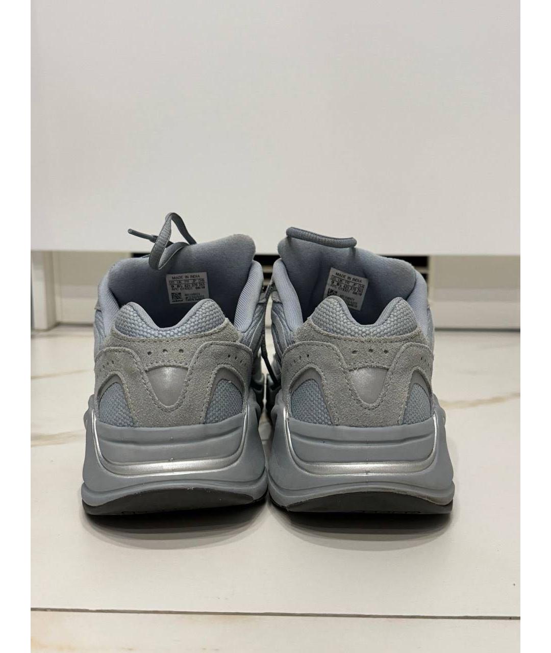 ADIDAS YEEZY Голубые текстильные высокие кроссовки / кеды, фото 4