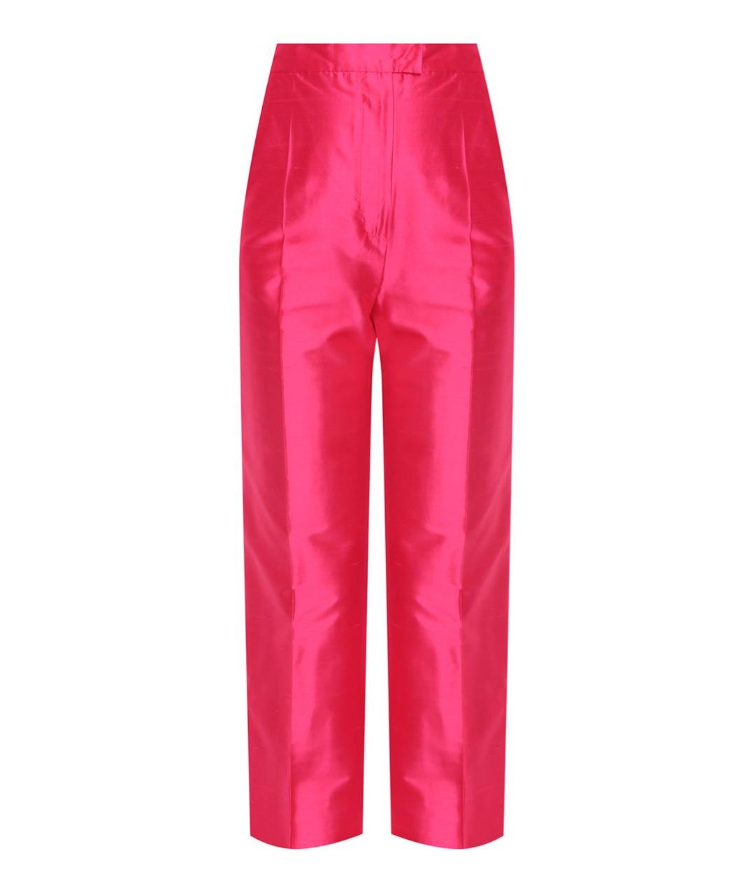 MAX MARA STUDIO Фуксия шелковые прямые брюки, фото 7