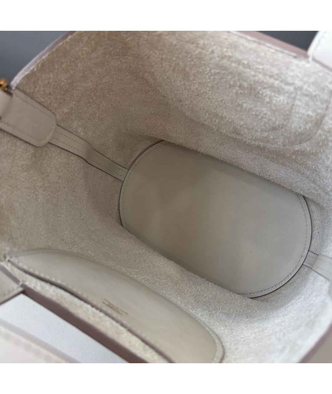 HERMES Белая кожаная сумка тоут, фото 5