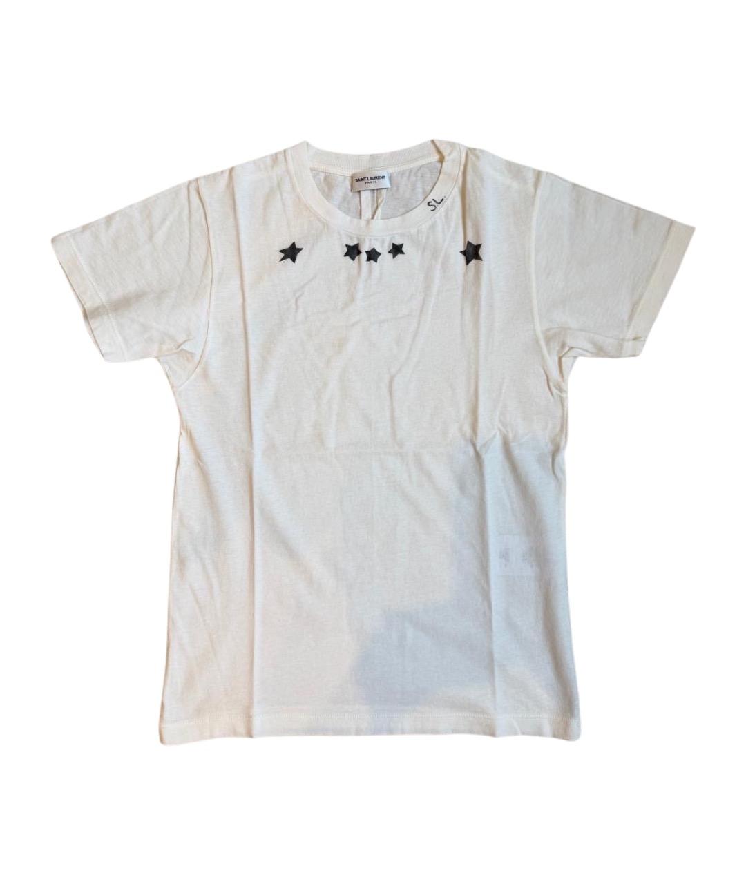 SAINT LAURENT Белая хлопковая футболка, фото 1