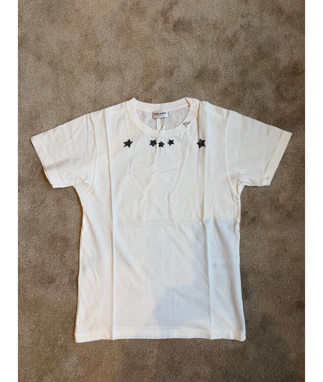 SAINT LAURENT Белая хлопковая футболка, фото 6