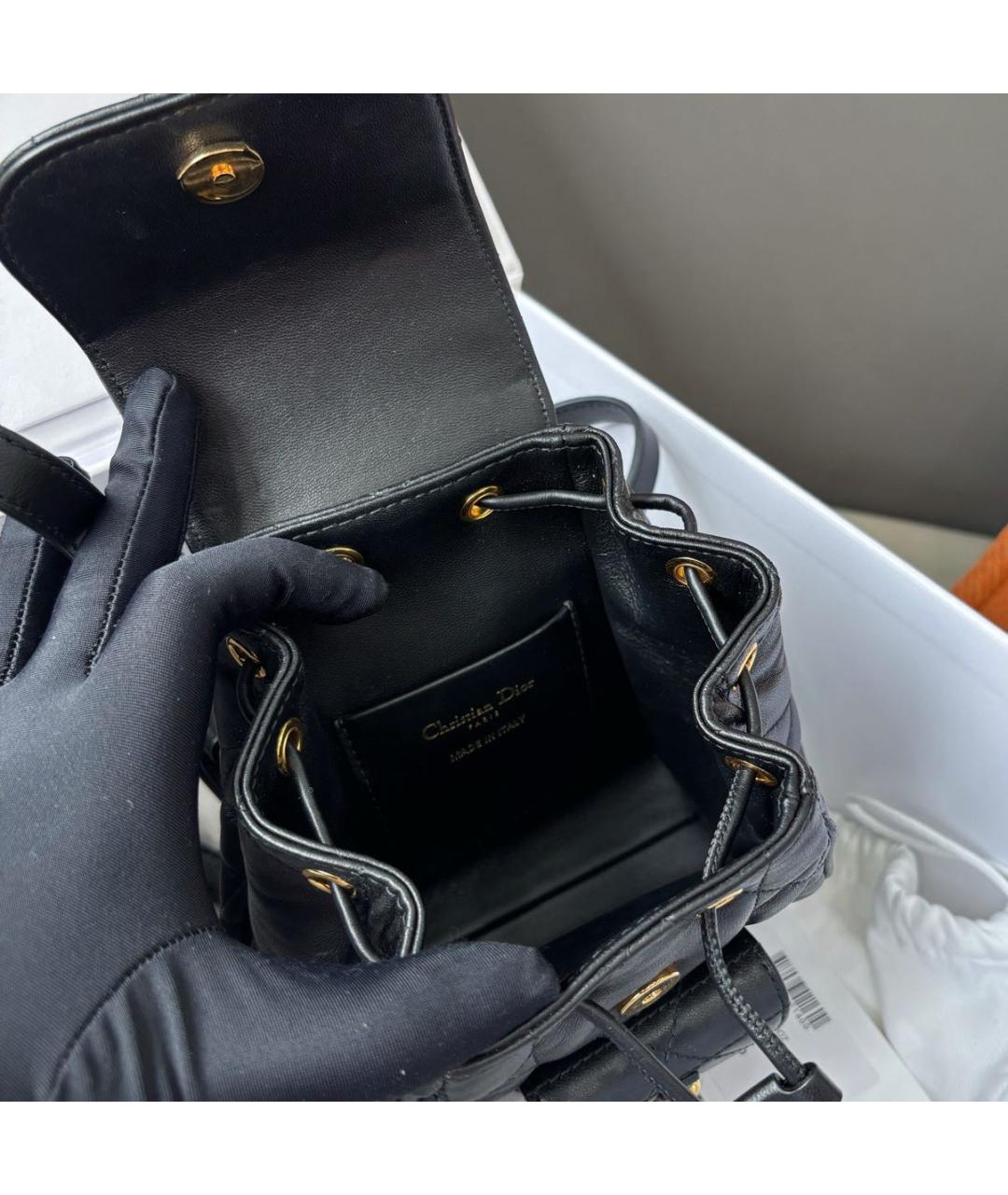 CHRISTIAN DIOR Черный кожаный рюкзак, фото 7