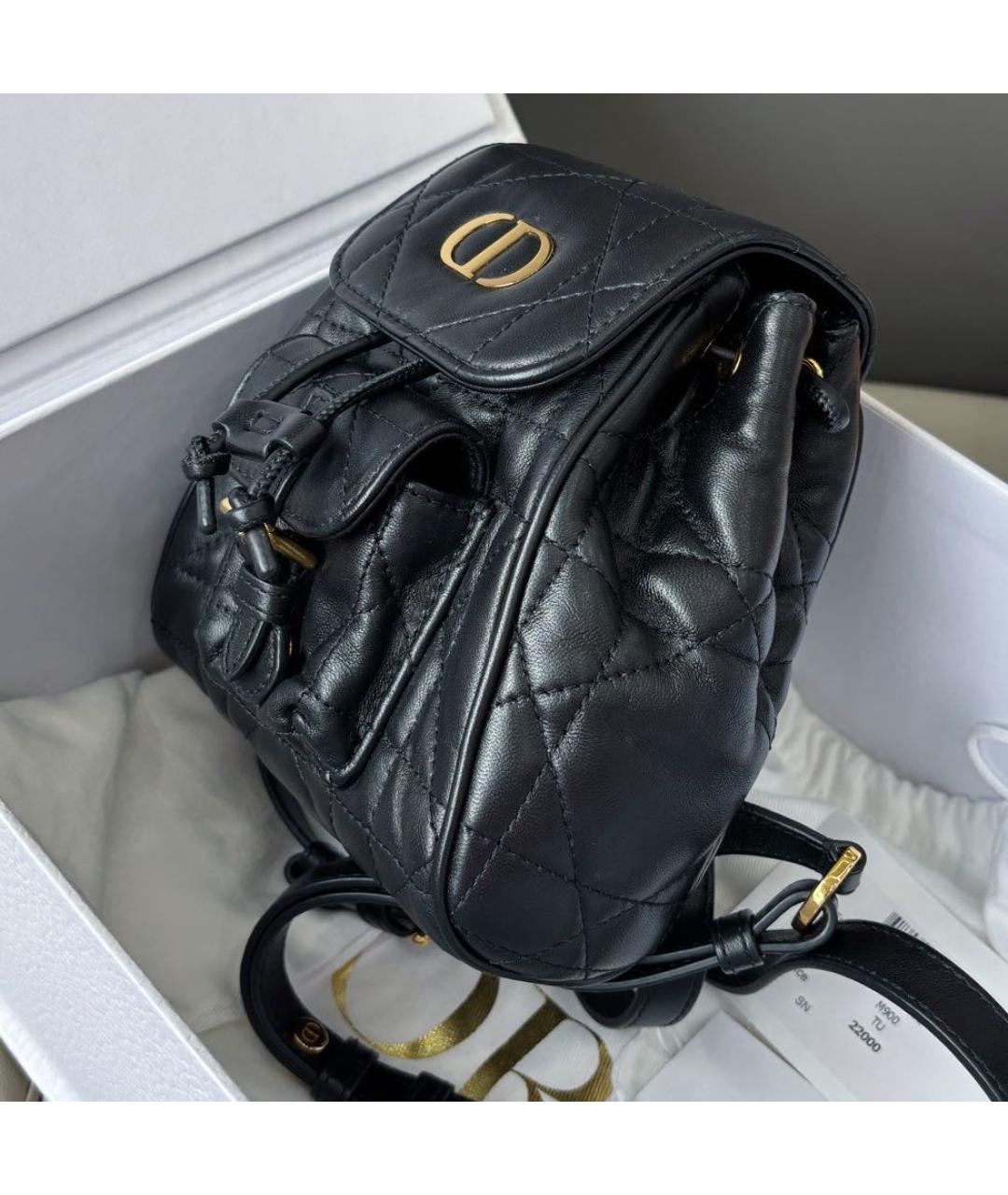 CHRISTIAN DIOR Черный кожаный рюкзак, фото 3