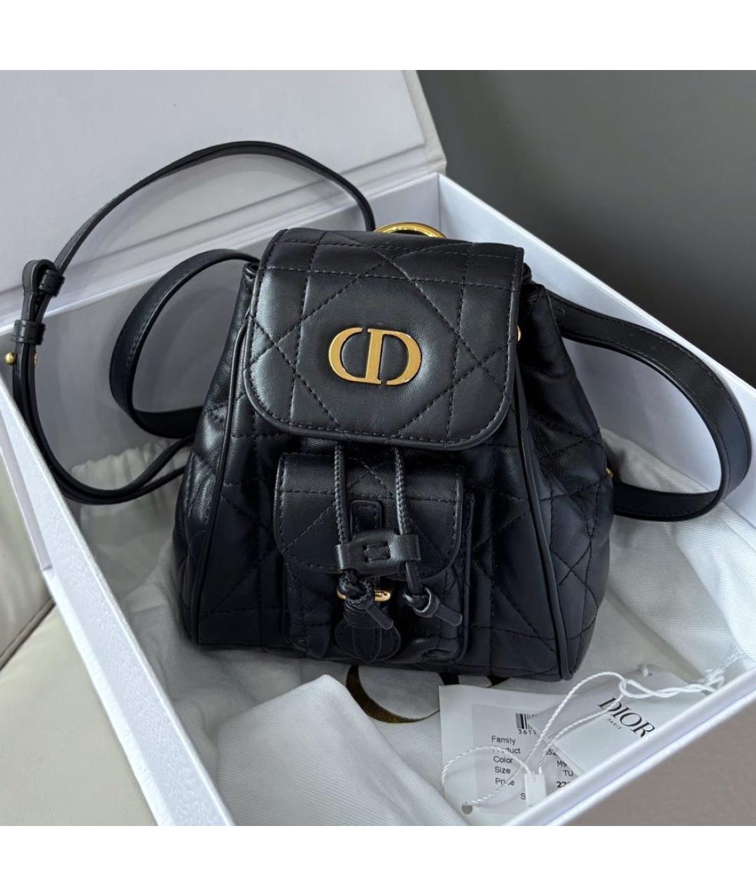 CHRISTIAN DIOR Черный кожаный рюкзак, фото 8