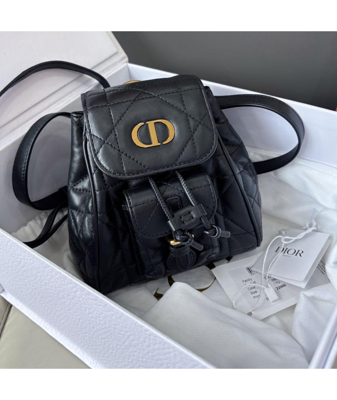 CHRISTIAN DIOR Черный кожаный рюкзак, фото 2