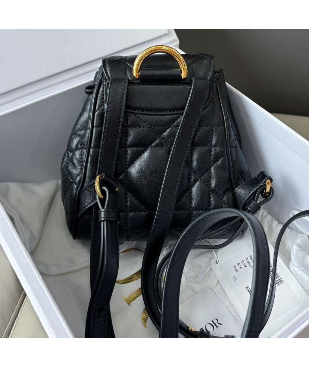 CHRISTIAN DIOR Черный кожаный рюкзак, фото 4