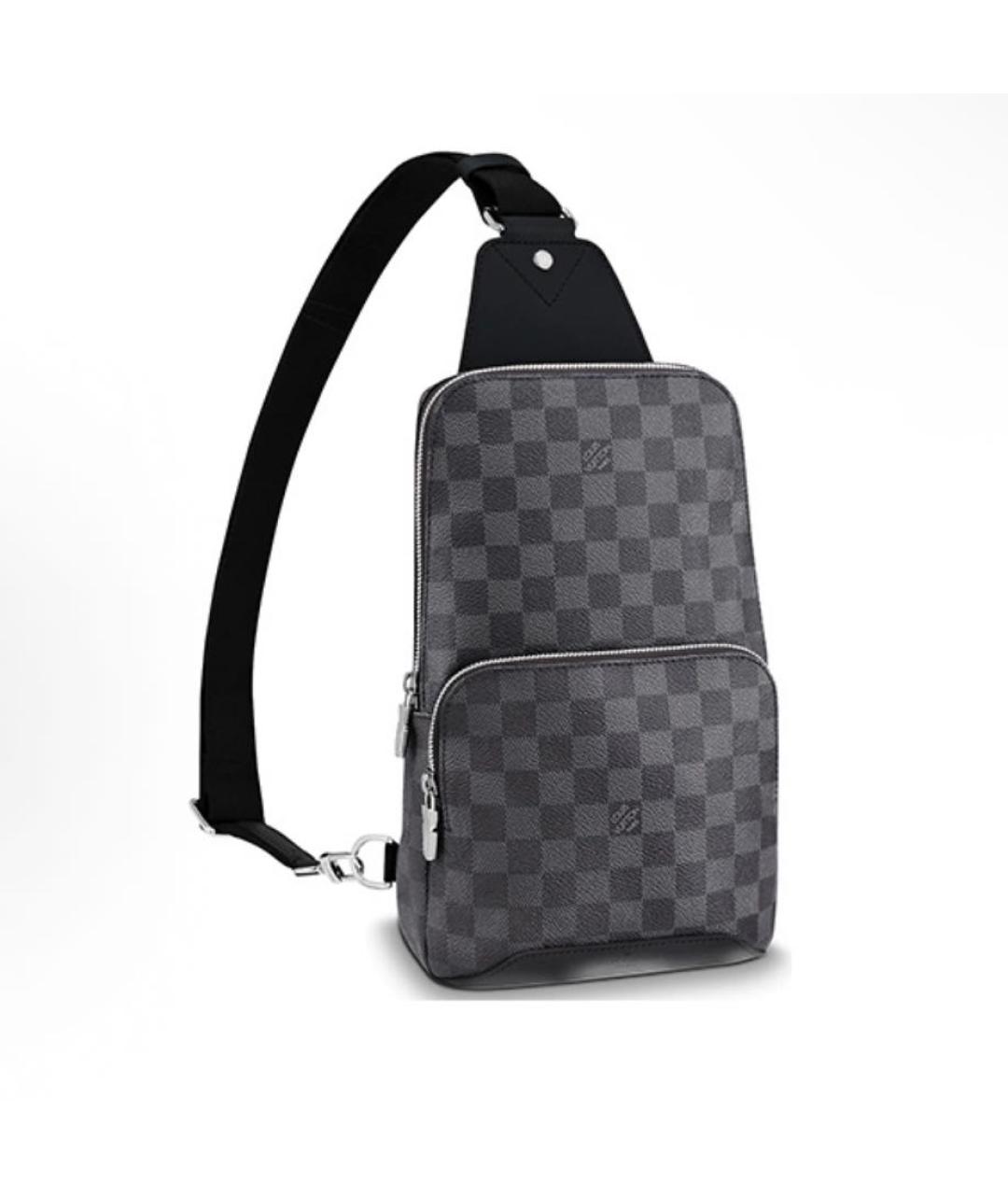 LOUIS VUITTON Антрацитовая барсетка, фото 5