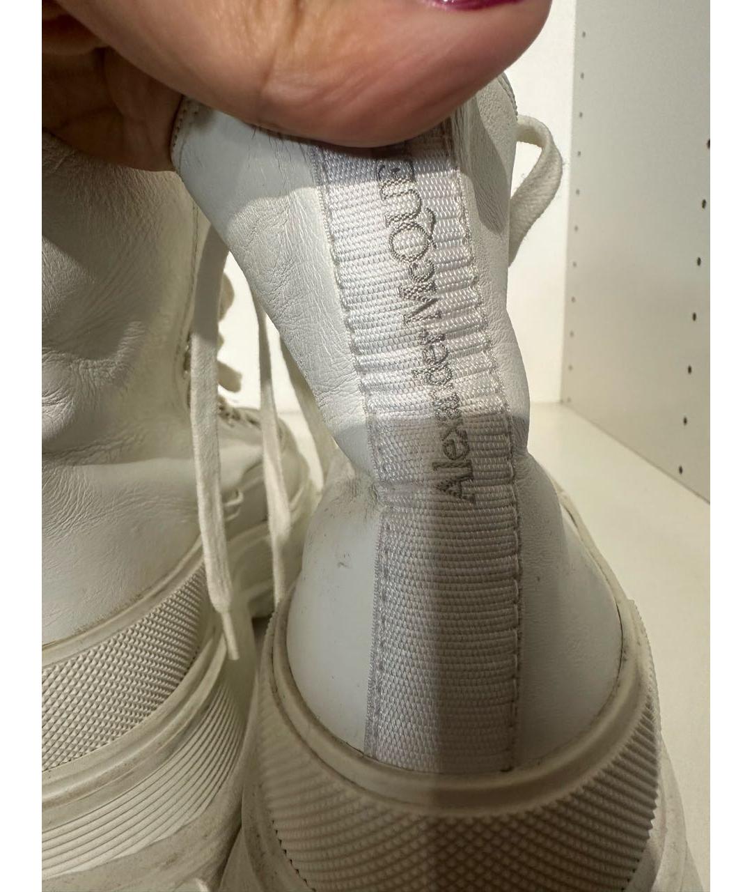 ALEXANDER MCQUEEN Белые кожаные кроссовки, фото 7