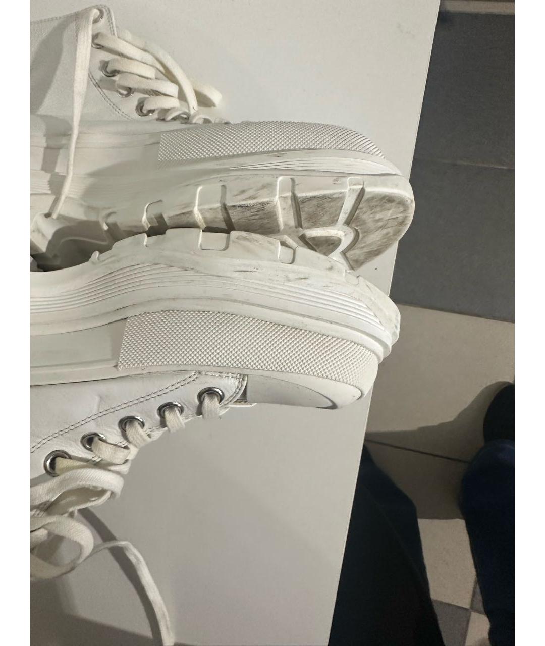 ALEXANDER MCQUEEN Белые кожаные кроссовки, фото 6