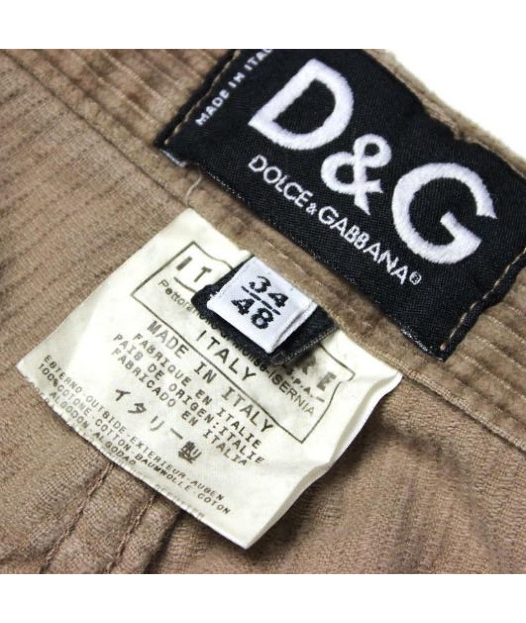 DOLCE&GABBANA Хаки хлопковые брюки чинос, фото 4