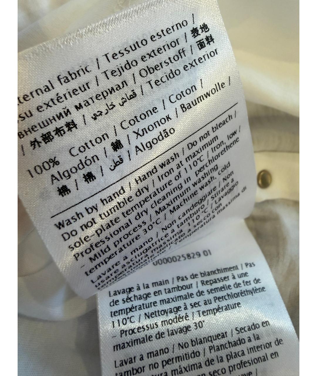 VALENTINO Белая хлопковая футболка, фото 6