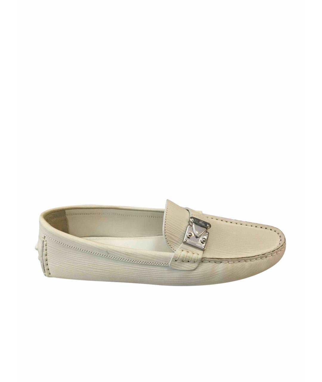 LOUIS VUITTON Бежевые кожаные мокасины, фото 1