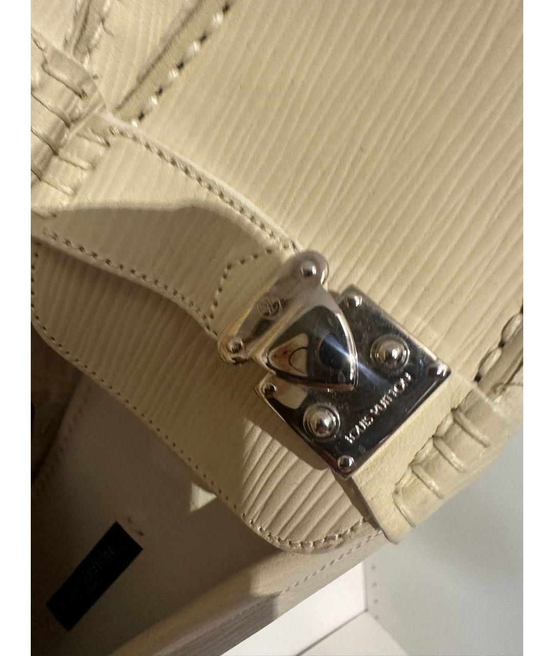 LOUIS VUITTON Бежевые кожаные мокасины, фото 5