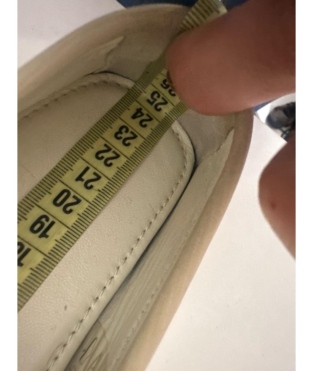 LOUIS VUITTON Бежевые кожаные мокасины, фото 8