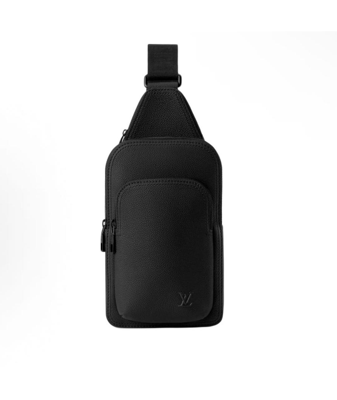 LOUIS VUITTON Черная кожаная барсетка, фото 4