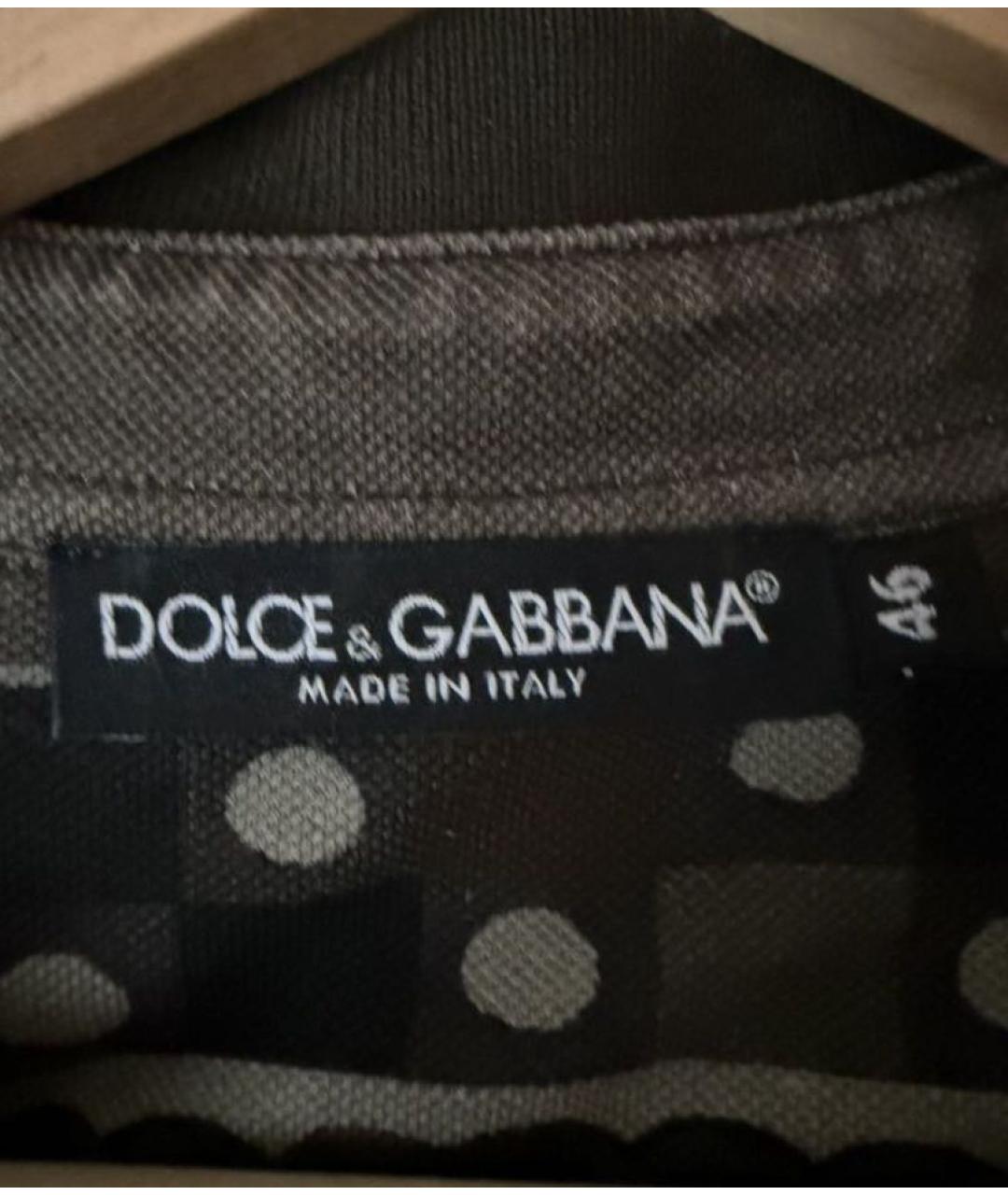 DOLCE&GABBANA Бежевое хлопковое поло с коротким рукавом, фото 3