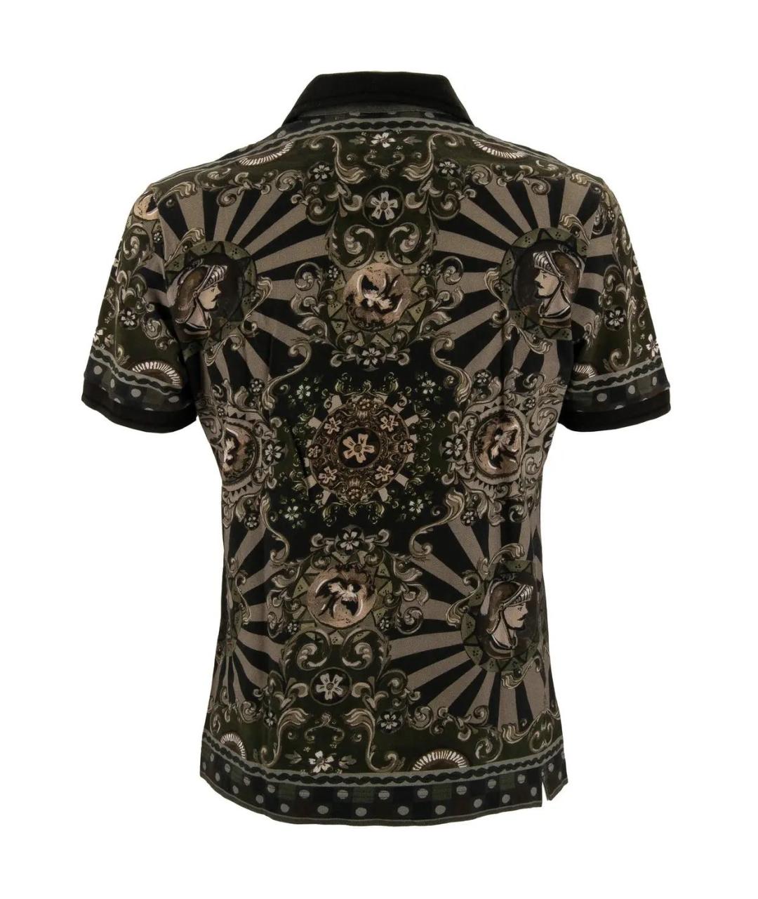 DOLCE&GABBANA Бежевое хлопковое поло с коротким рукавом, фото 2