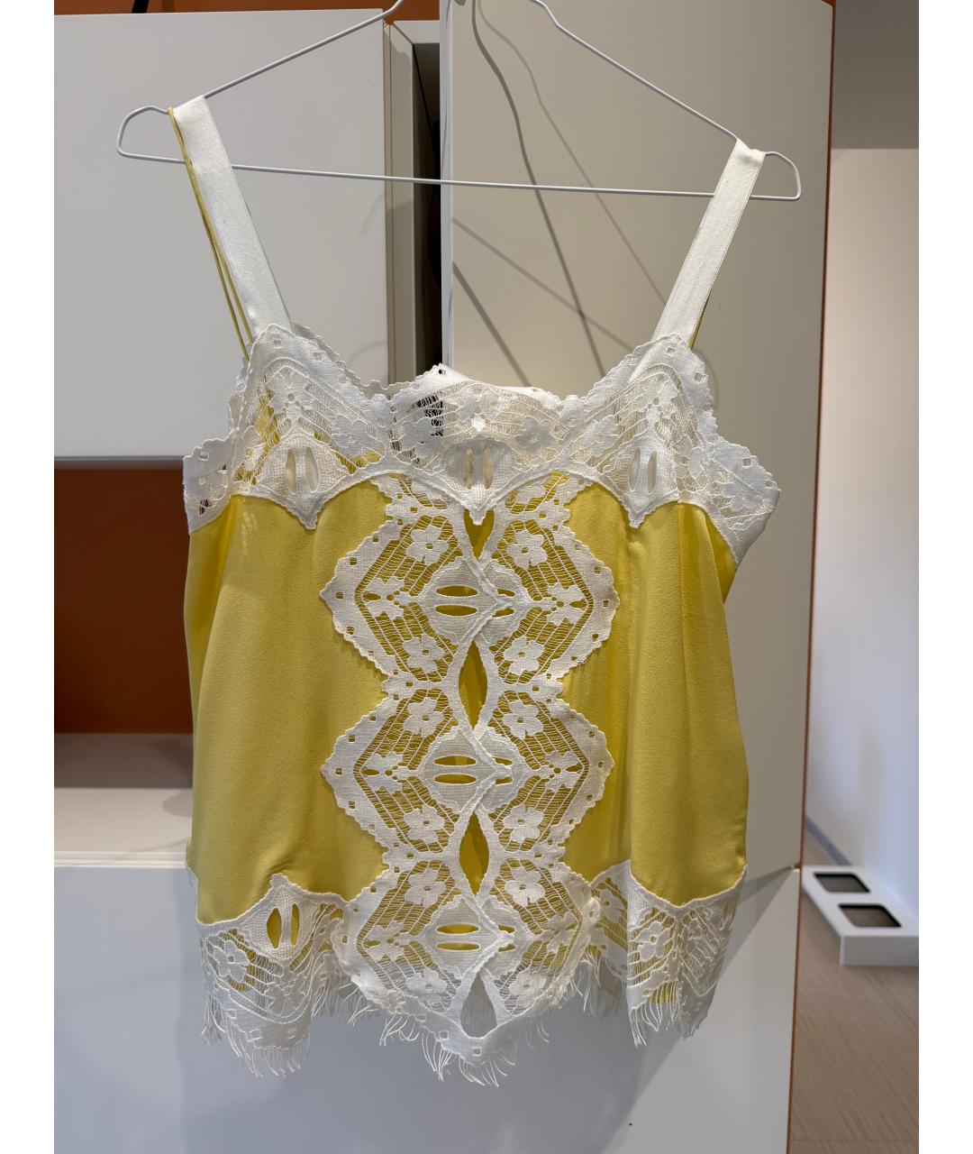 CHLOE Желтая шелковая майка, фото 4
