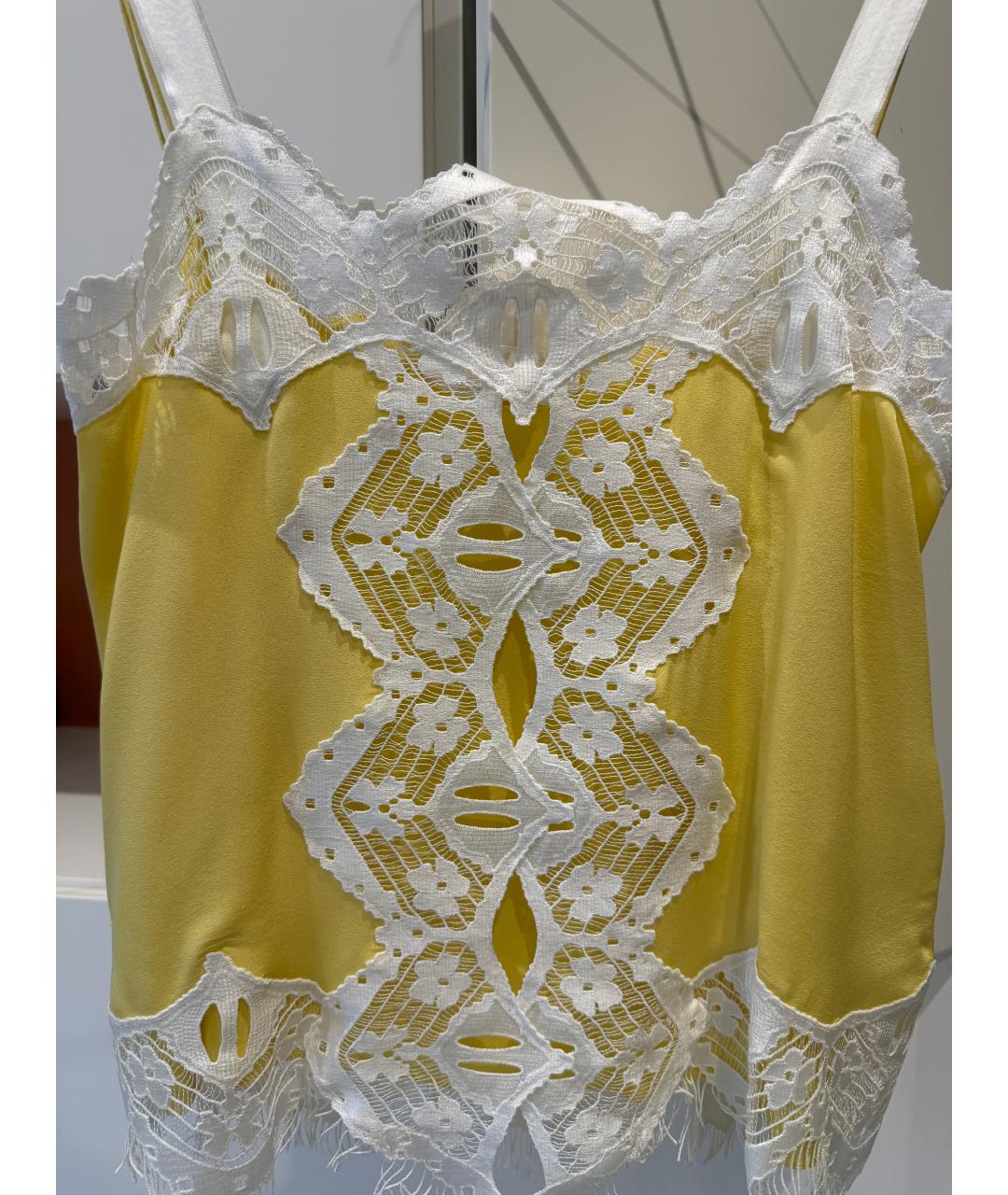 CHLOE Желтая шелковая майка, фото 3