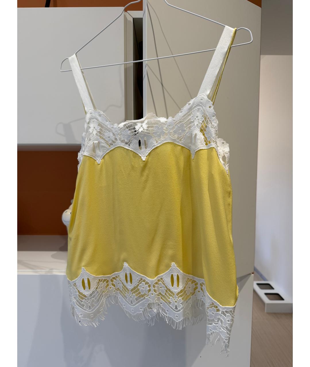 CHLOE Желтая шелковая майка, фото 2