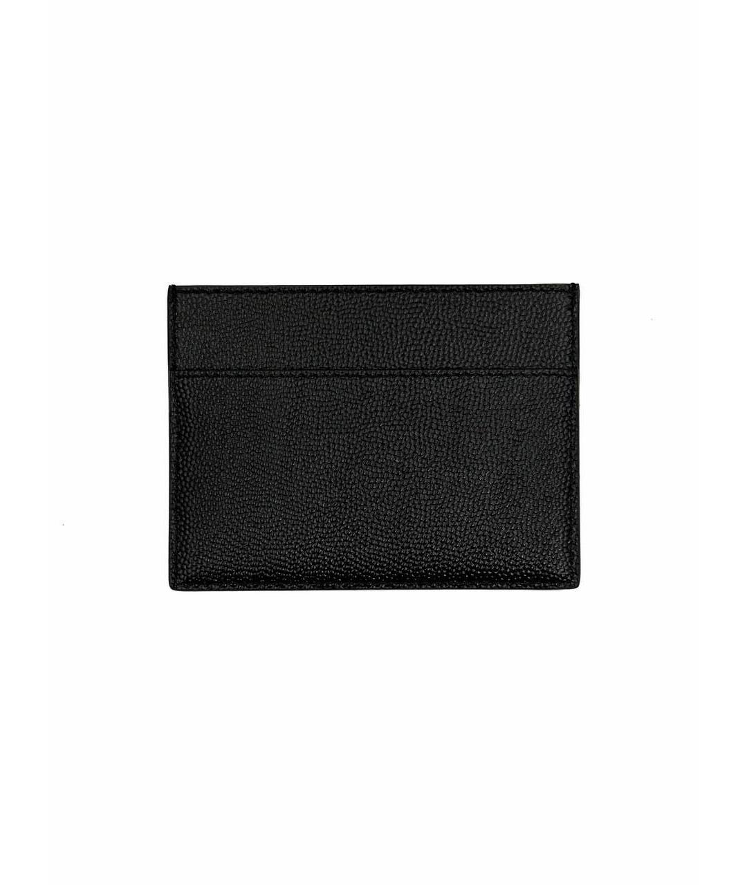 SAINT LAURENT Черный кожаный кардхолдер, фото 2