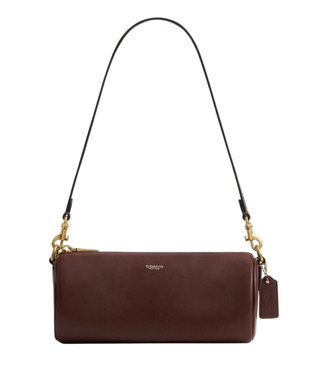 COACH Коричневая кожаная сумка через плечо, фото 1