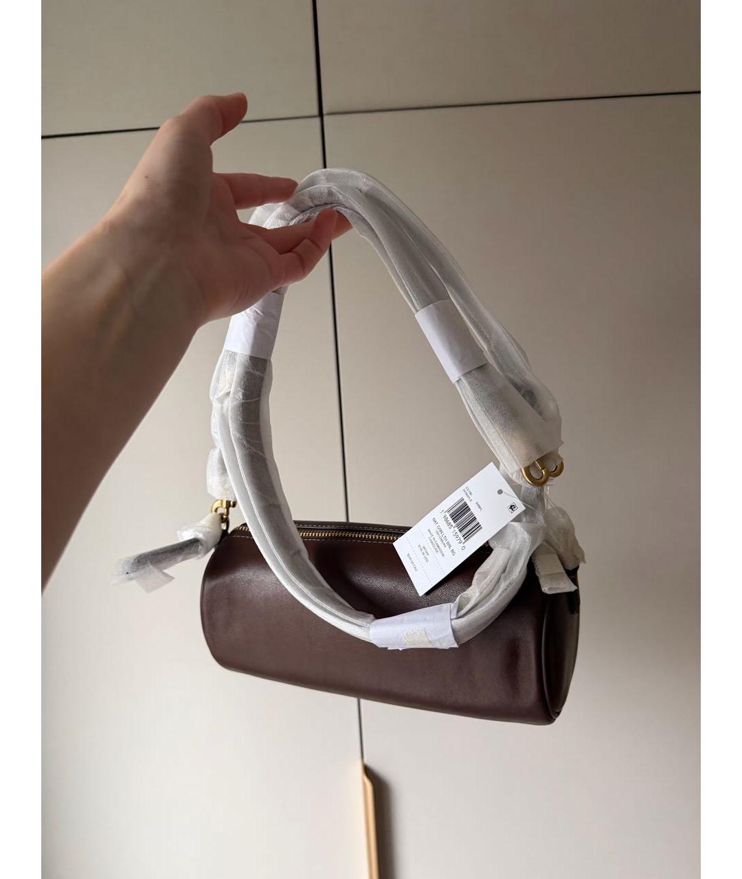 COACH Коричневая кожаная сумка через плечо, фото 4