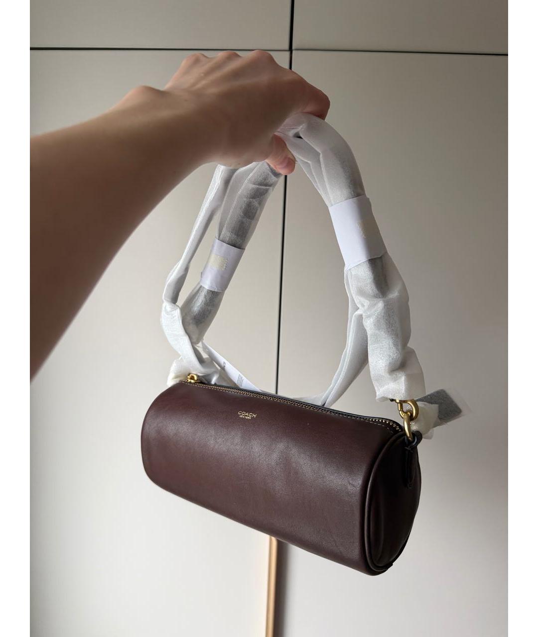 COACH Коричневая кожаная сумка через плечо, фото 3