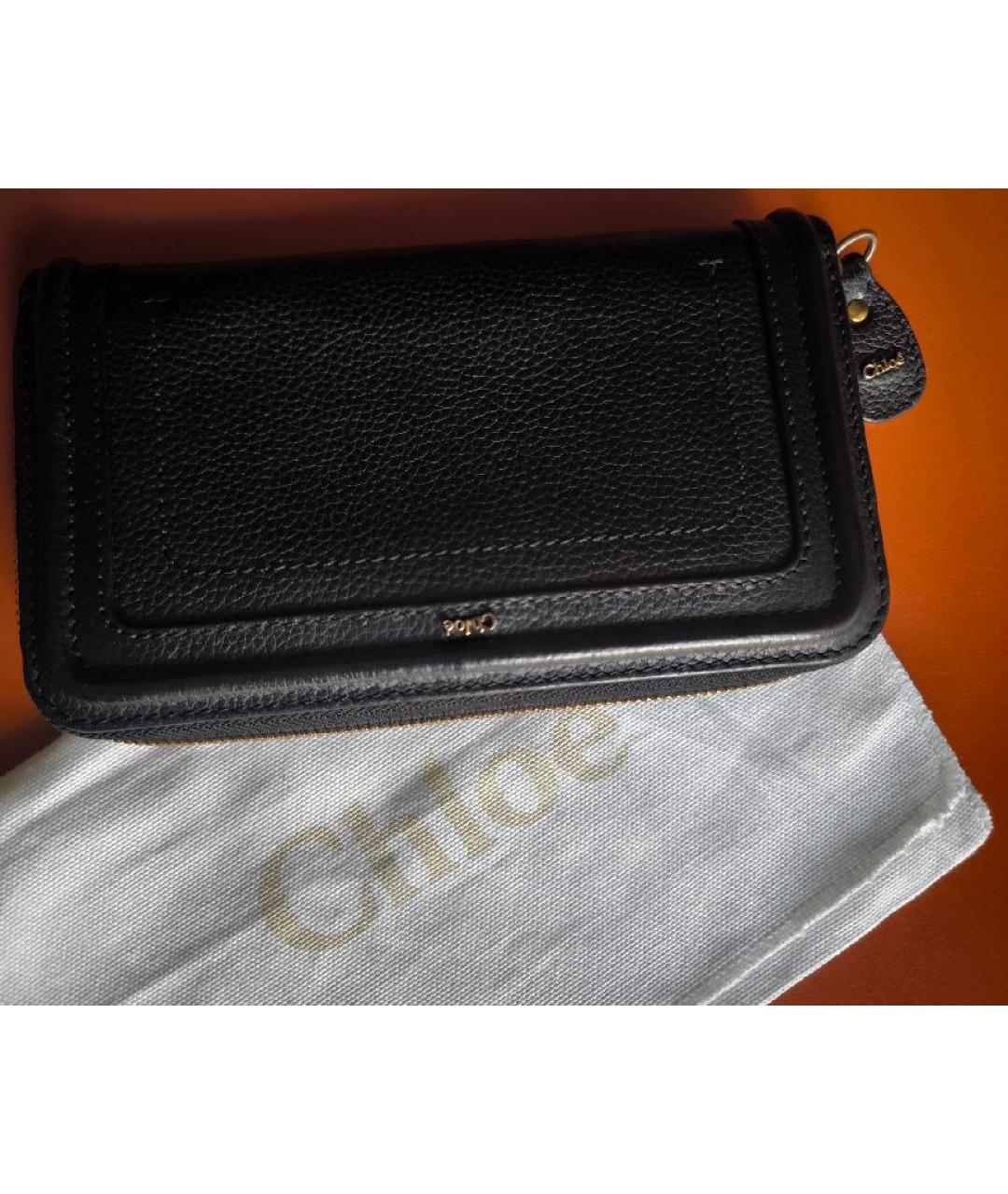 CHLOE Черный кожаный кошелек, фото 5