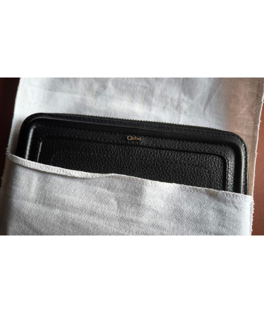 CHLOE Черный кожаный кошелек, фото 6