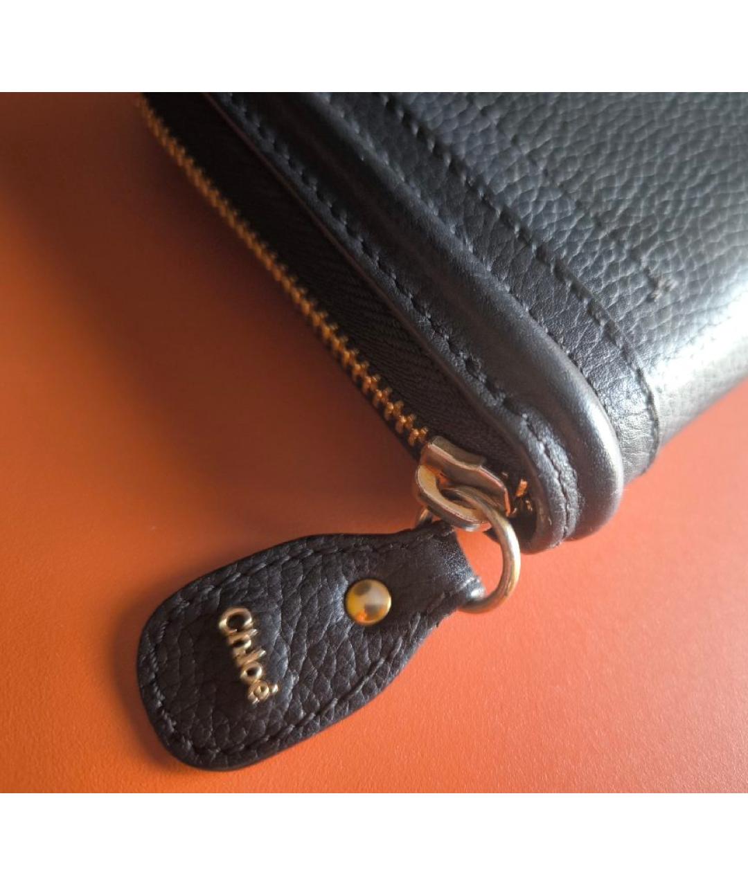 CHLOE Черный кожаный кошелек, фото 7