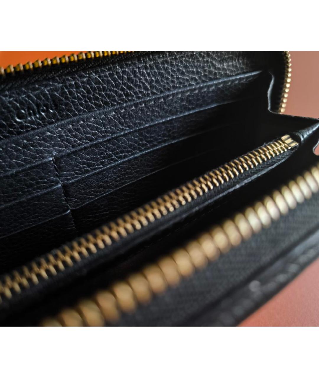 CHLOE Черный кожаный кошелек, фото 4