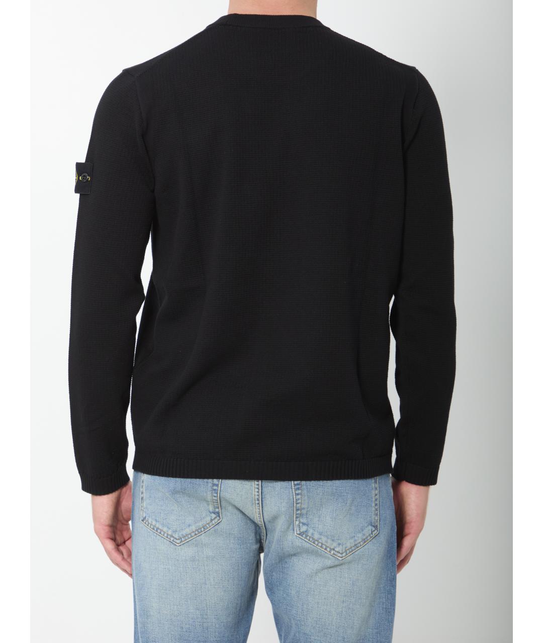 STONE ISLAND Черный хлопковый джемпер / свитер, фото 4