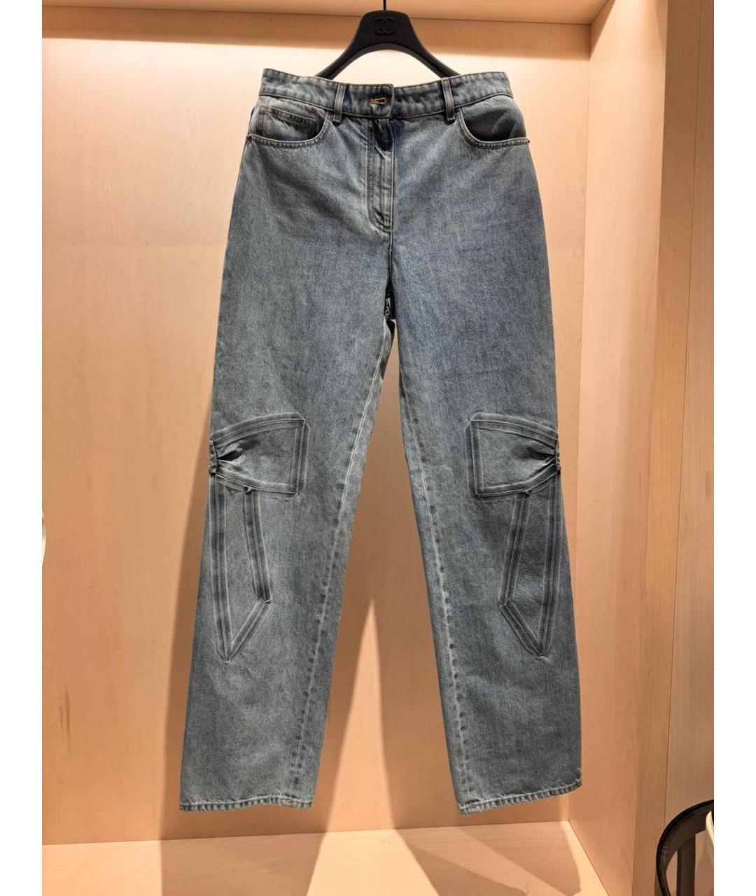 CHANEL Голубые хлопковые прямые джинсы, фото 5