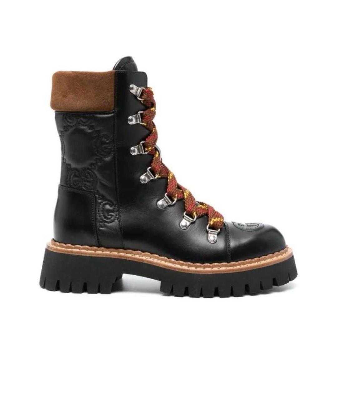 GUCCI Черные кожаные ботинки, фото 7