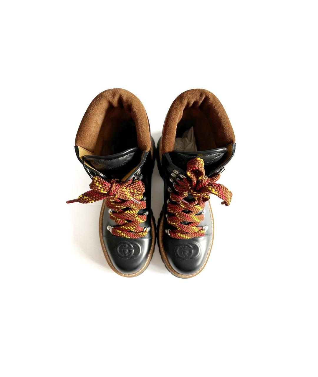 GUCCI Черные кожаные ботинки, фото 6