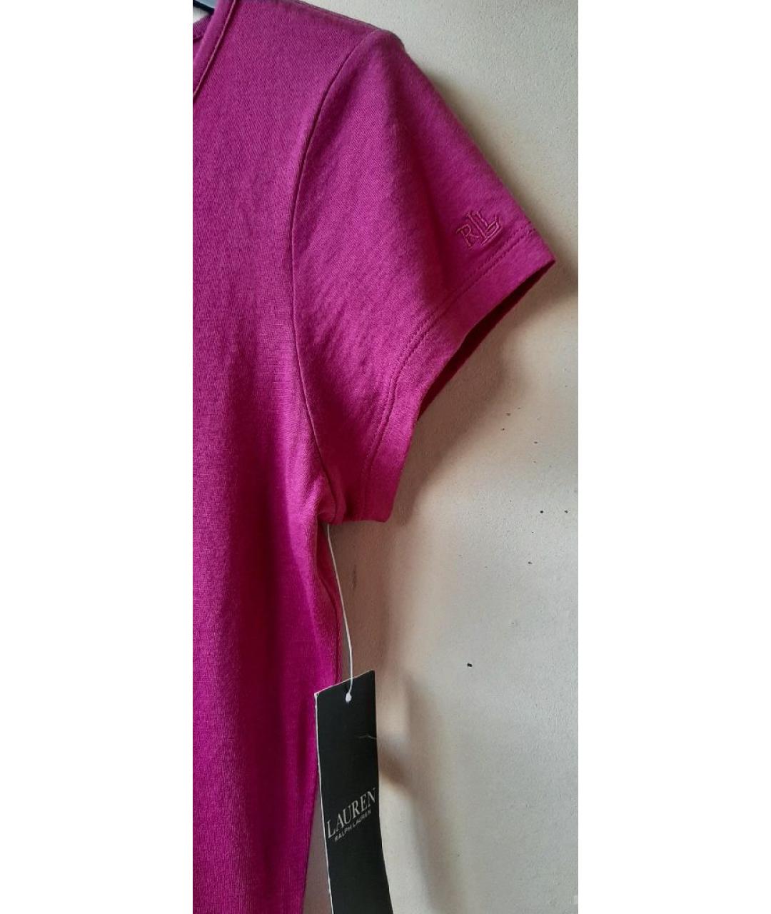 RALPH LAUREN Фуксия хлопковое повседневное платье, фото 6