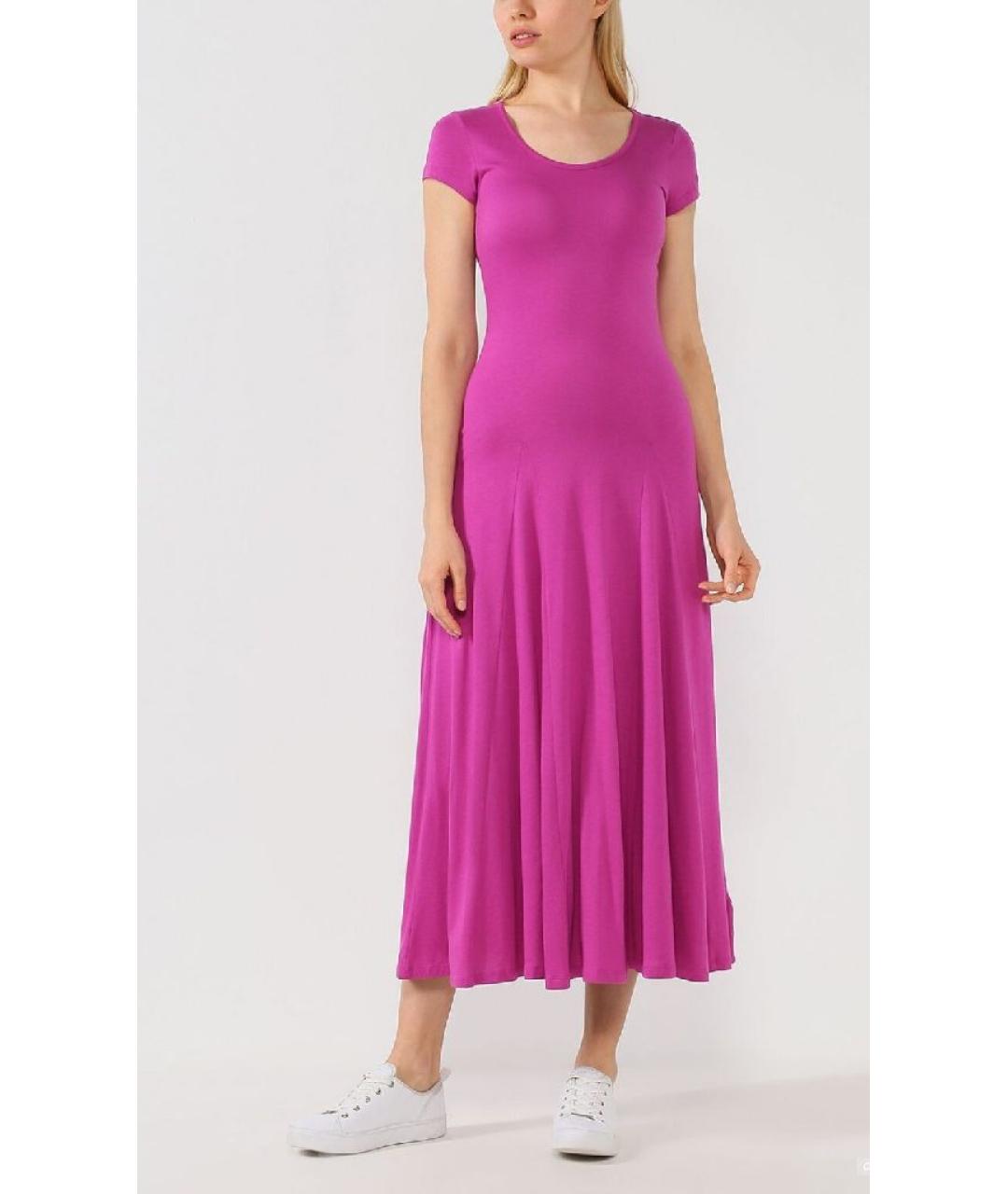 RALPH LAUREN Фуксия хлопковое повседневное платье, фото 2