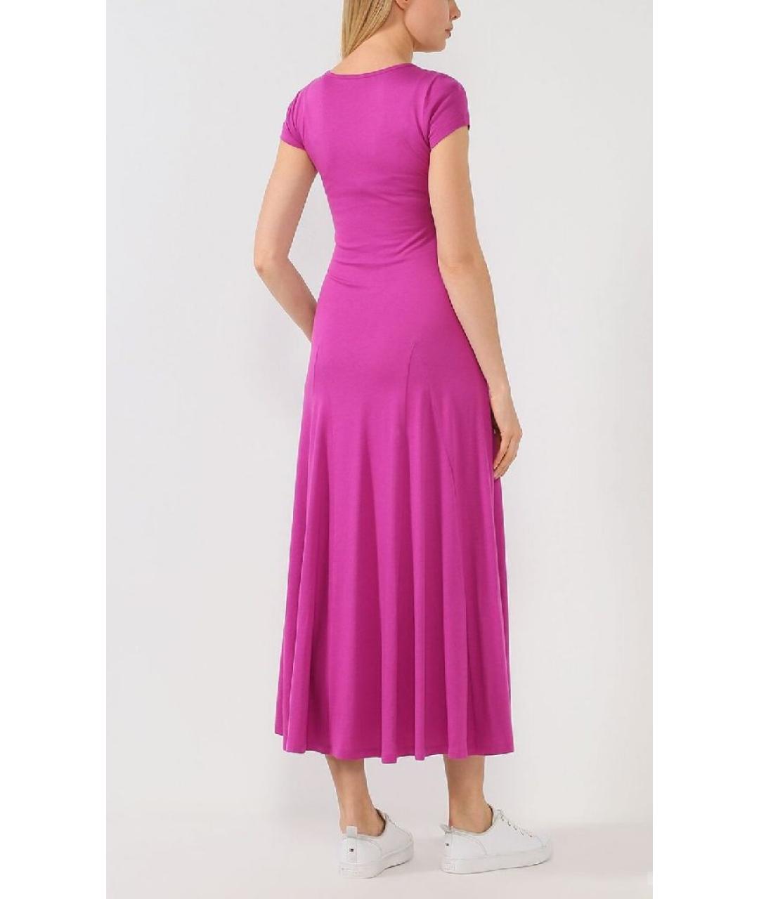 RALPH LAUREN Фуксия хлопковое повседневное платье, фото 3